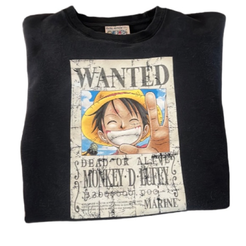 Japanese Brand x ONE PIECE Vintage Monkey D LUFFY Wanted Sweatshirt by Baleno - Picture 2 of 16